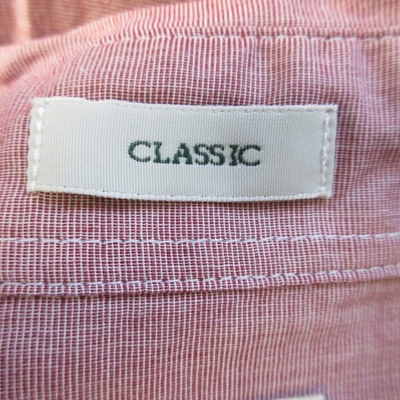 J. Crew Secret Wash Classic Button Down Shirt Men L T Red Pinstripe LS 240 - Picture 6 of 13